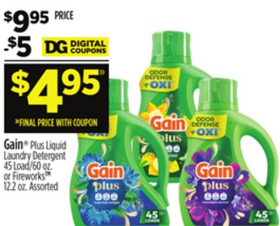 Gain® Plus Liquid Laundry Detergent or Fireworks™