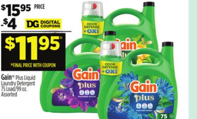 Gain® Plus Liquid Laundry Detergent