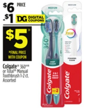 Colgate® 360°® or Total® Manual Toothbrush