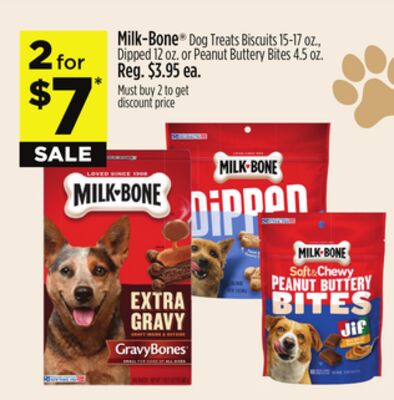 Milk-Bone® Dog Treats Biscuits 15-17 oz., Dipped 12 oz. or Peanut Buttery Bites 4.5 oz.