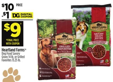 Heartland Farms® Dog Food Savory Gravy 14 lb. or Grilled Favorites 13.25 lb.