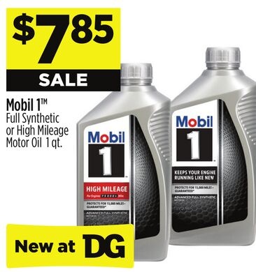 Mobil 1™ Full Synthetic or High Mileage Motor Oil