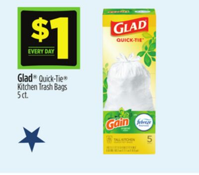 Glad Quick-Tie Kitchen Trash Bags