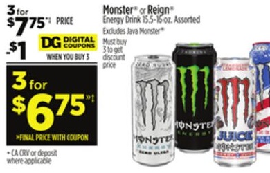 Monster® or Reign® Energy Drink