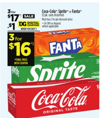 Coca-Cola®, Sprite® or Fanta®