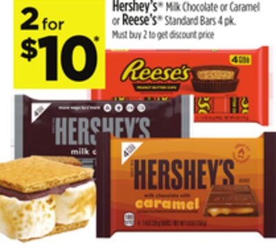 Hershey's® Milk Chocolate or Caramel or Reese's® Standard Bars