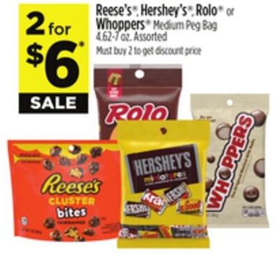 Reese's®, Hershey's®, Rolo® or Whoppers® Medium Peg Bag