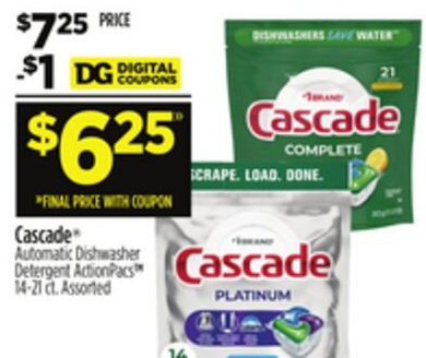 Cascade® Automatic Dishwasher Detergent ActionPacs