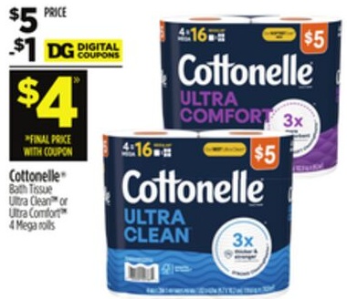 Cottonelle® Bath Tissue Ultra Clean™ or Ultra Comfort™