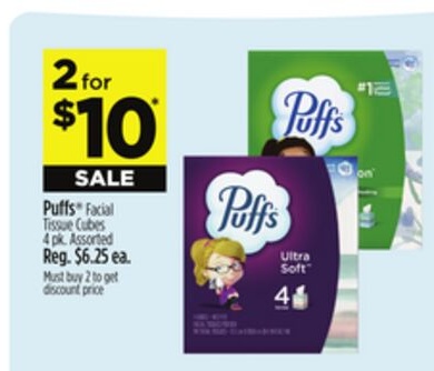 Puffs® Facial Tissue Cubes