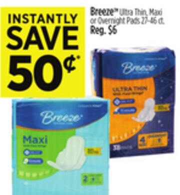 Breeze™ Ultra Thin, Maxi or Overnight Pads