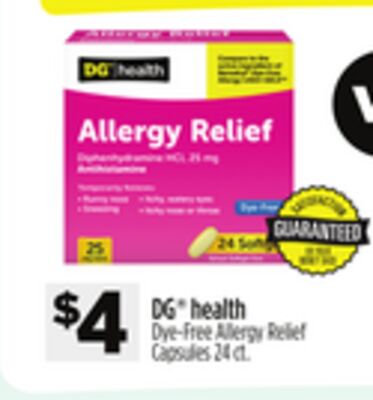 DG® health Dye-Free Allergy Relief Capsules