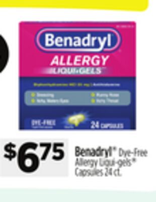 Benadryl® Dye-Free Allergy Liqui-gels® Capsules