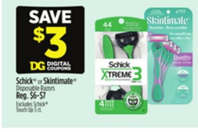 Schick® or Skintimate® Disposable Razors