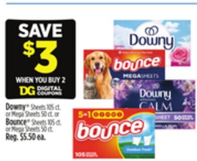 Downy® Sheets or Mega Sheets or Bounce® Sheets or Mega Sheets
