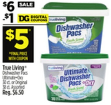True Living® Dishwasher Pacs Ultimate + Oxy or Original