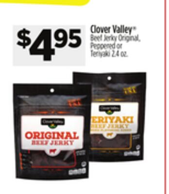 Clover Valley® Beef Jerky Original, Peppered or Teriyaki