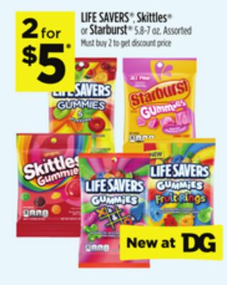 LIFE SAVERS®, Skittles® or Starburst®