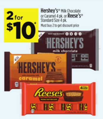 Hershey's® Milk Chocolate or Caramel or Reese's® Standard Size