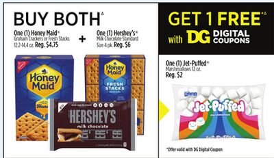 Honey Maid® Graham Crackers or Fresh Stacks 12.2-14.4 oz. Reg. $4.75 +One (1) Hershey's® Milk Chocolate Standard Size 4 pk