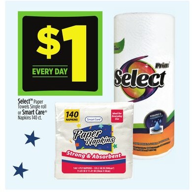 Select™ Paper Towels Single roll or Smart Care® Napkins