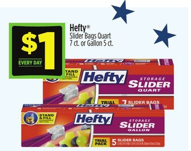 Hefty® Slider Bags Quart 7 ct. or Gallon 5 ct.