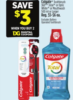 Colgate® Toothbrush 360˚, Total® or Optic White® or Mouthwash or Larger