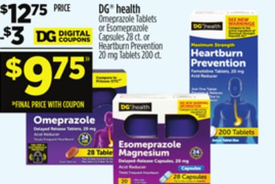 DG® health Omeprazole Tablets or Esomeprazole Capsules or Heartburn Prevention, Tablets