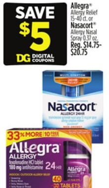 Allegra® Allergy Relief or Nasacort® Allergy Nasal Spray