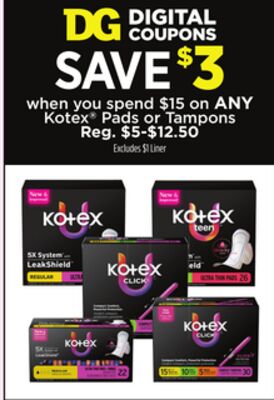 ANY Kotex® Pads or Tampons