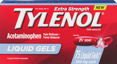 ANY adult Tylenol, Motrin 75 ct. or larger