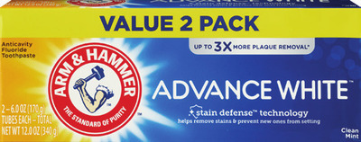 ALL Arm & Hammer Advance White, Peroxicare 2 pk., 6 oz, plus Therabreath 5.5 oz, Complete Care 6 oz or Essentials/Enamel Defense 4.3 oz paste
