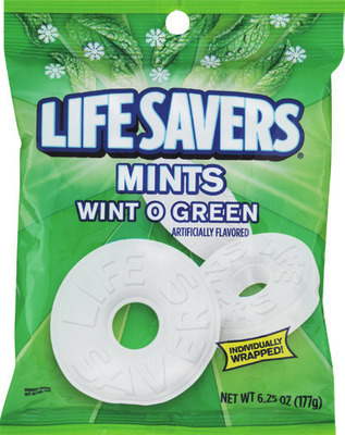 Life Savers 2.75-7 oz, Skittles 5.7-9 oz, M & M' s 4.5-5 oz, Altoids 1.76 oz, Jolly Rancher, Twizzlers or Shaq-A-Licious 6-7 oz.
