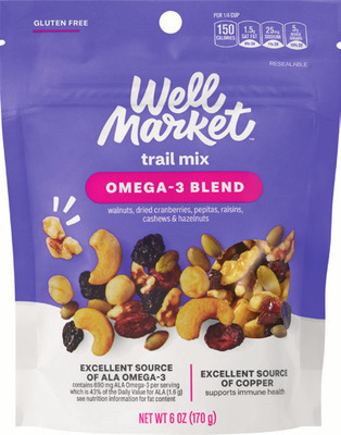 Well Market trail mix 5-10 oz or bites 3-5 oz.