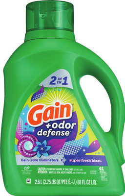Gain liquid 88 oz, fabric softener 72 oz, flings! 31-42 ct., beads 12.2 oz or dryer sheets 240 ct.