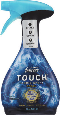 Febreze Car, Bathroom, Air Mist 2 pk., scented oil refill 0.87 oz, fabric spray 16.9 or 23.6 oz.