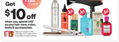 Get $10 off when you spend $40 on any hair care, color, tools & accessories.