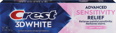 ANY Crest 3D White 3-3.3 oz, Pro-Health 5.1 oz, Plus 7.2 oz, Clean Breath 2.5 oz paste, Scope/Crest Pro-Health Clean Mint, Intense 1L or Advanced 500mL.