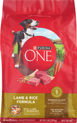 Purina Cat Chow 3.15, 6, 15 lbs., One + Plus dry cat food 3.5 lbs., Dog Chow 3.5-4.4lbs. or One dry dog food 3.8-16.5 lbs.