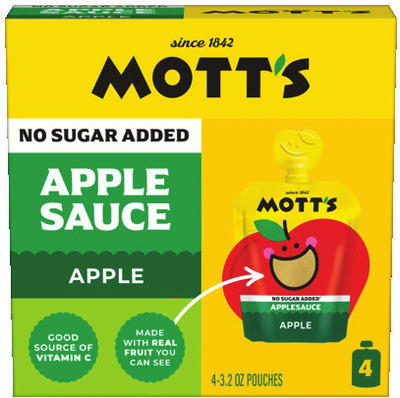 Mott's Applesauce Pouches 3.2 oz., 4 pk. or Cups 4 oz., 6 pk.