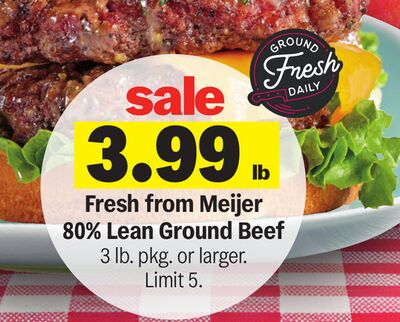 Fresh from Meijer 80% Lean Ground Beef