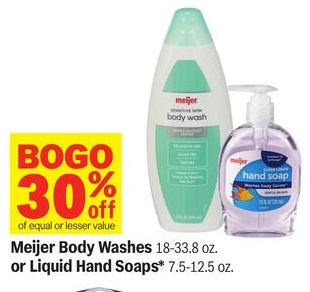 Meijer Body Washes 18-33.8 oz. or Liquid Hand Soaps* 7.5-12.5 oz.
