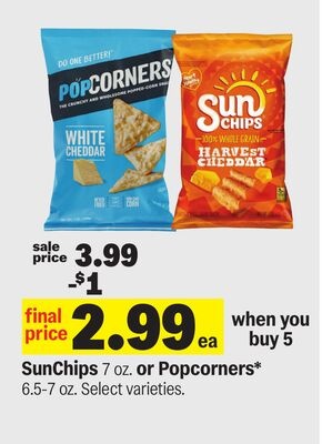 SunChips 7 oz. or Popcorners* 6.5-7 oz.
