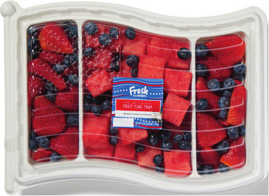Fresh from Meijer Red, White and Blue Fruit Flag Trays