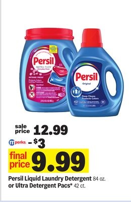 Persil Liquid Laundry Detergent 84 oz. or Ultra Detergent Pacs* 42 ct.