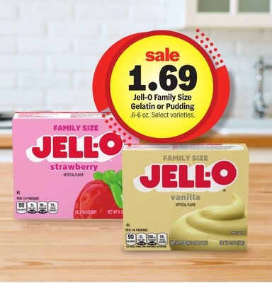 Jell-O Family Size Gelatin or Pudding