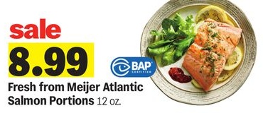 Fresh from Meijer Atlantic Salmon Portions