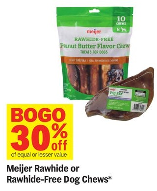 Meijer Rawhide or Rawhide-Free Dog Chews*
