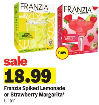 Franzia Spiked Lemonade or Strawberry Margarita*