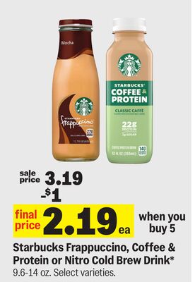 Starbucks Frappuccino, Coffee & Protein or Nitro Cold Brew Drink*